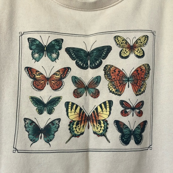 Earthbound Butterfly Boho Print Cream Sweater - Picture 2 of 5